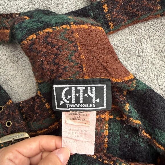 City triangles vintage 90s plaid mini dress overalls - Picture 4 of 7